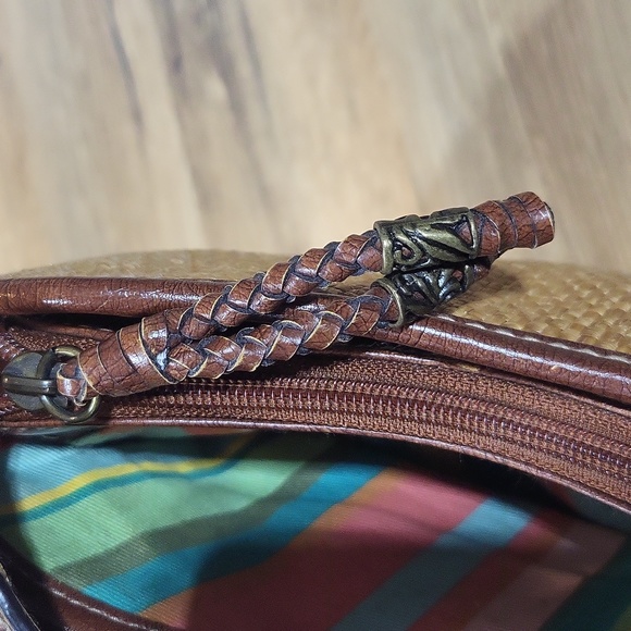 FOSSIL 75062 Woven Tan & Brown Key Shoulder Bag - Picture 10 of 16